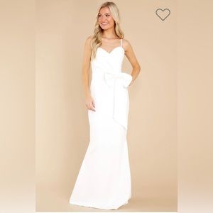 White Maxi Bridal Shower Dress with Bow from Red Dress size M new with tags